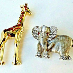 Elephant & Giraffe Africa Safari Clear Red Rhines